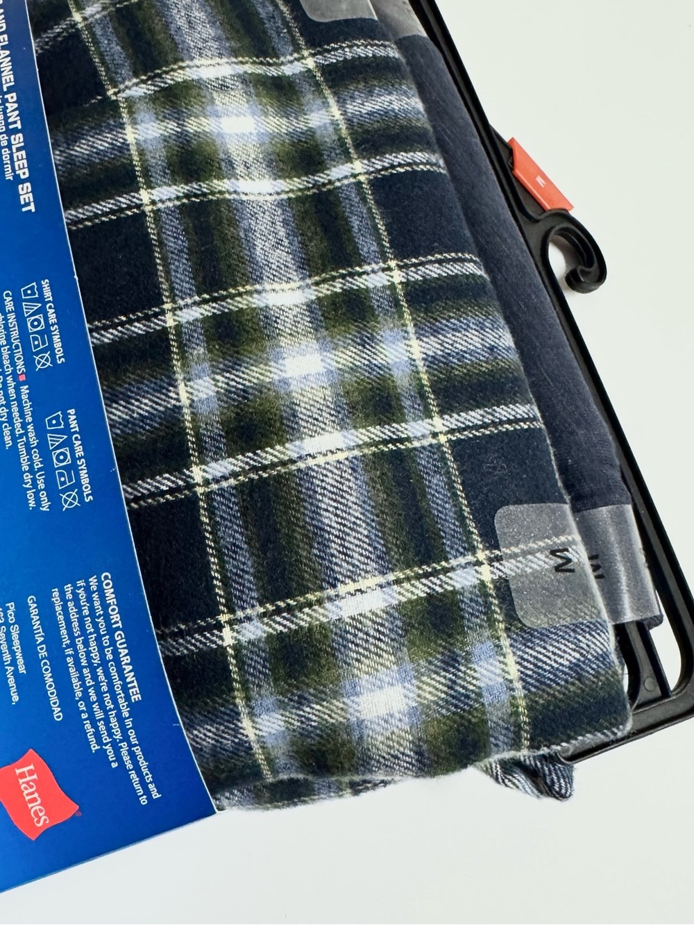 Hanes Crewneck Flannel Sleep Set Pajamas Men’s Pajama Set Plaid NWT - Picture 8 of 9